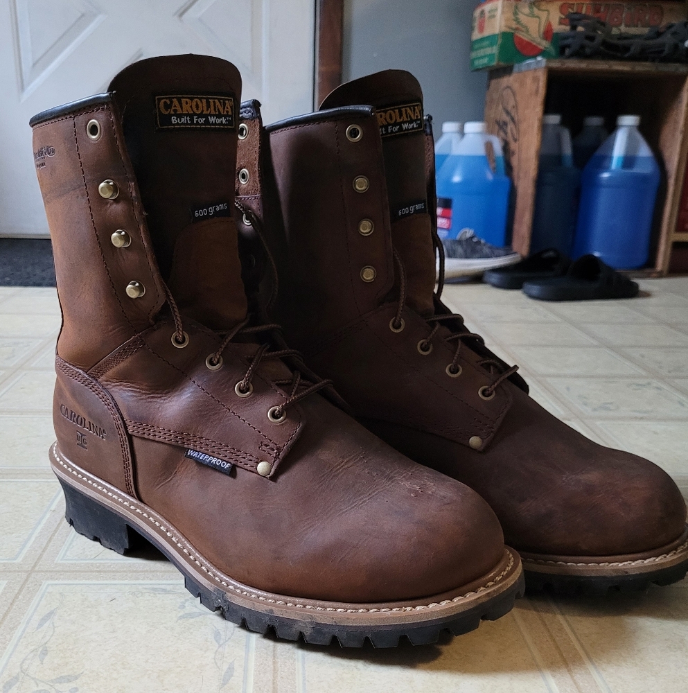 Carolina Elm 8" Logger Steel Toe Work Boots for Men